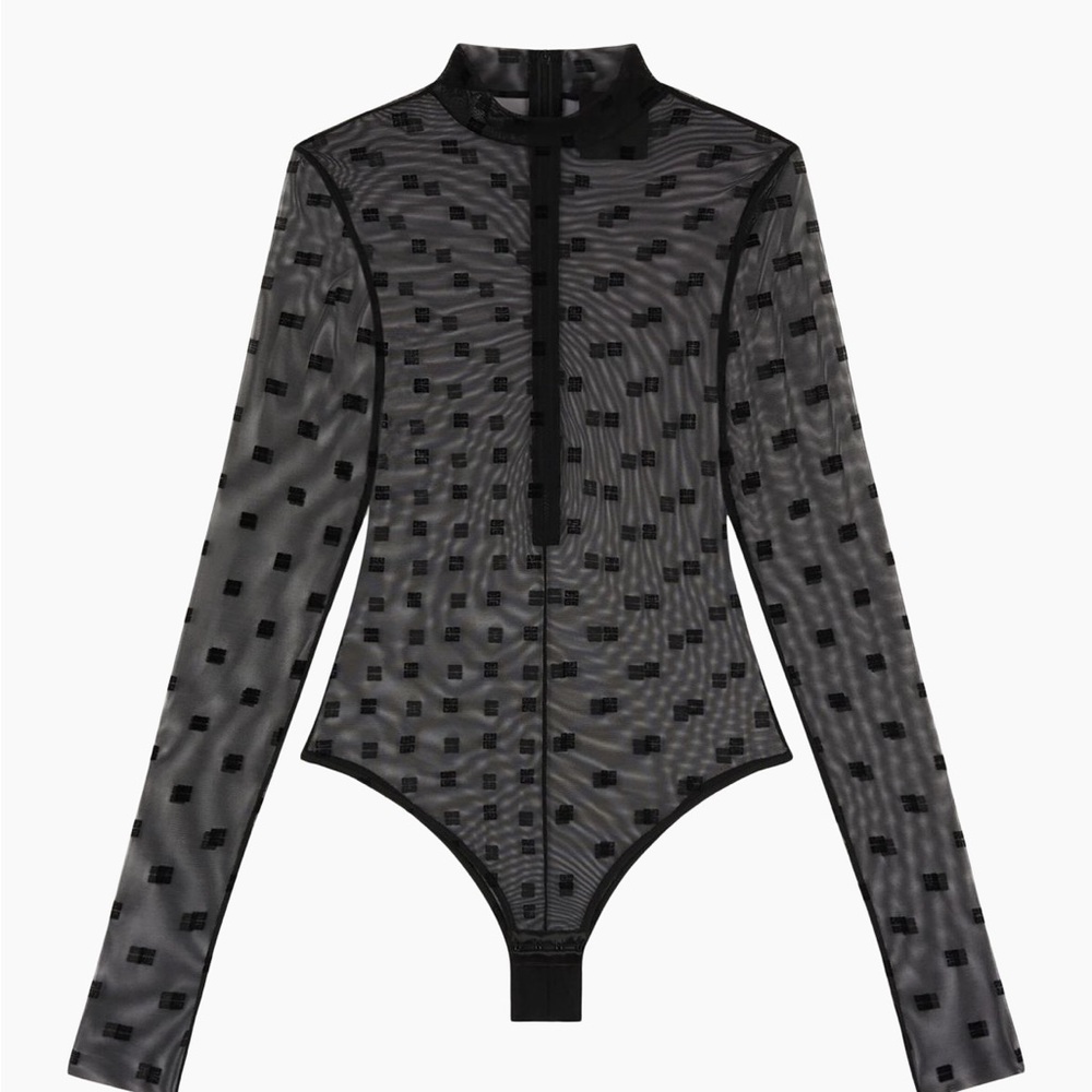Givenchy Black tulle Sheer Bodysuit